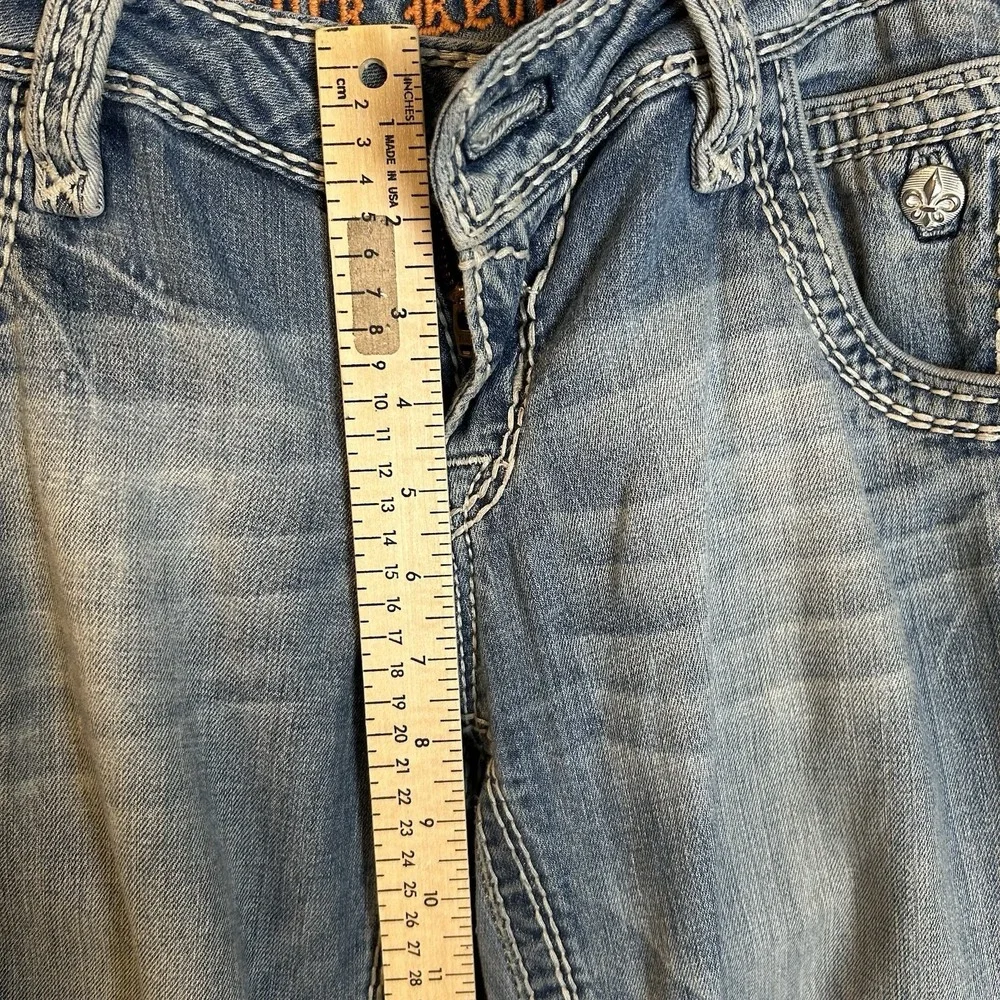 Rock Revival Womens 28 Elizabeth Wide Leg Jeans Cowgirl Rodeo (Missing Button)